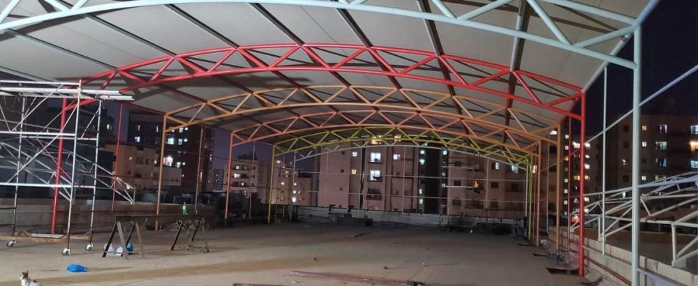 School roof steel shed, Salmiya